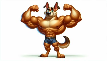 Fototapeta premium A muscular dog displays its imposing presence with confidence.