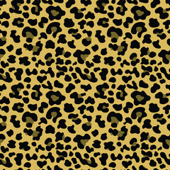
yellow leopard pattern vector animal skin texture, seamless background