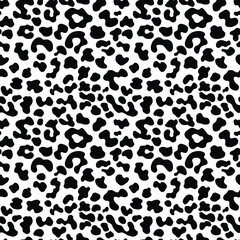 Animal pattern leopard print black and white background, spots