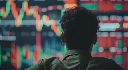 Entrepreneur celebrates success with rising stock market indicators amid crypto enthusiasm . Concept Success in Entrepreneurship, Stock Market Performance, Crypto Enthusiasm, Business Achievements