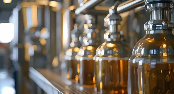 Closeup of home brewing equipment showcasing the art and science of beer. Concept Home Brewing Equipment, Beer Science, Craft Beer Artistry