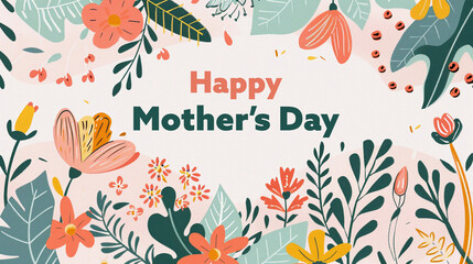 Obraz premium Spring Blossoms: A Delicate Mother's Day Celebration greeting card.