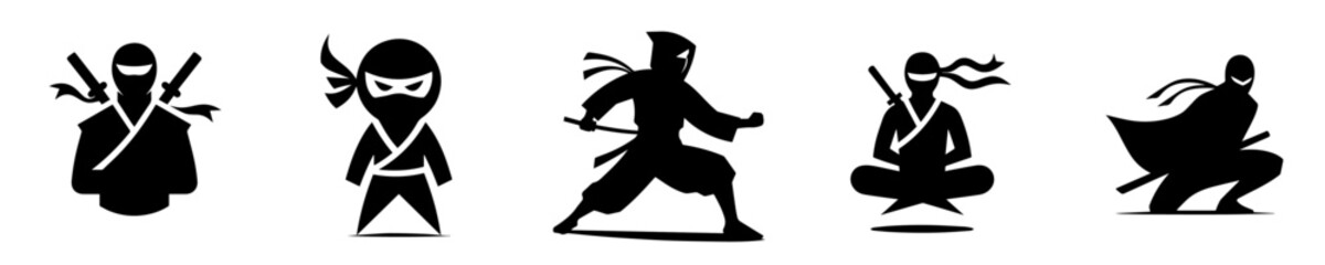 collection of ninja silhouettes