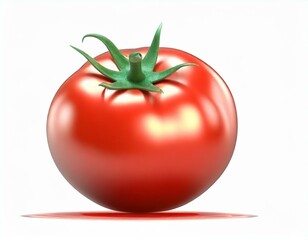 トマト、柔らかい印象、つやつや、滑らか、ロゴ風、シンプル、みずみずしい、視覚的に見やすいイラスト　白い背景　generated by AI