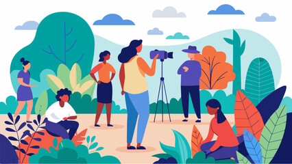A photography workshop in a botanical garden where individuals can capture the beauty of their surroundings and use it as a form of expression and.
