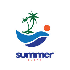 summer vector logo design for branding and event