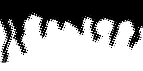 black paint dripping dot. abstract blob. White background.