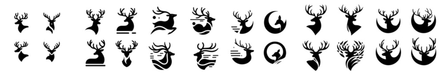 collection of abstract deer silhouettes