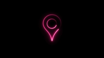 Abstract neon location icon illustration.