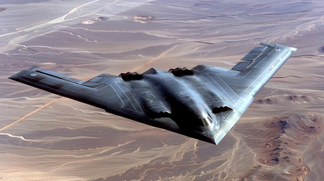 Silent and Deadly: B2 Spirit Stealth Bomber Soaring Through Nevada's Skies