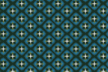motif sans couture vecteur carreau feuille palmier géométrique oriental bleu vert