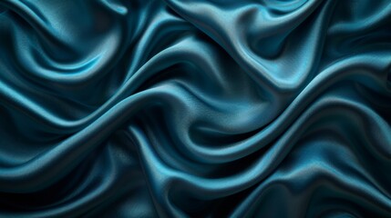 Obraz premium Elegant Dark Teal Green Silk Satin Texture, Perfect for Background and Luxury Designs