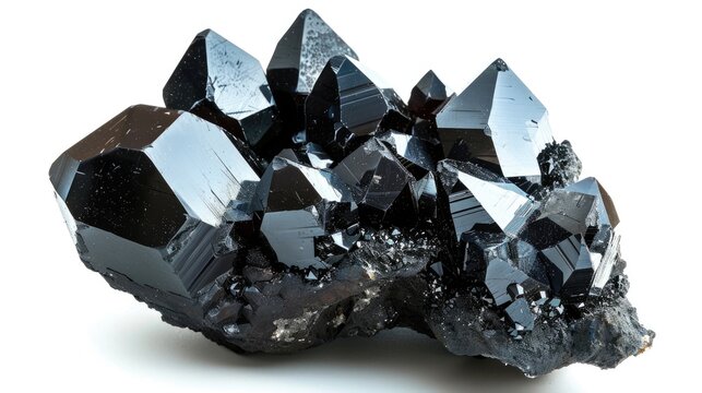 Magnificent Magnetite: Big Crystals of Mineral Stone Isolated for Your Design