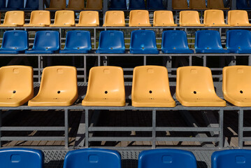 Naklejka premium SPORTS FACILITIES - Grandstands for spectators at an athletics stadium 