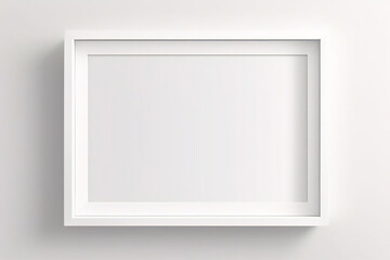 Realistischer leerer rechteckiger weißer Rahmen mit Passepartout auf grauem Hintergrund, Rand für Ihr kreatives Projekt, Mock-up-Muster, Vektordesignobjekt - obrazy, fototapety, plakaty