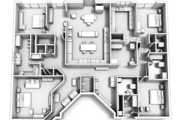 Modern Office Floorplan Layout for Efficient Business Allocation and Facility Design