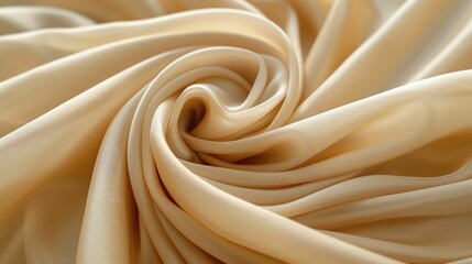 Obraz premium Light Beige Acetate Dress. Raw and Natural Fabric Made of Viscose, Acetate, and Elastan with Brown