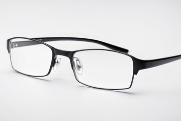 Fototapeta premium Stylish glasses with black frame isolated on white