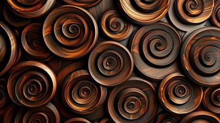 Background of wooden decorative swirls