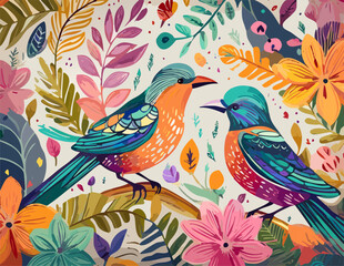 Obraz premium pattern with birds