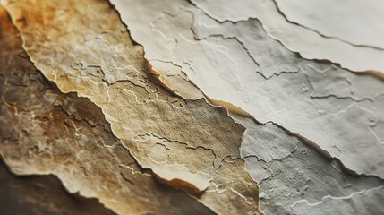 Fototapeta premium Detailed exploration of light and shadow on textured layered paper in a close-up, high-res format