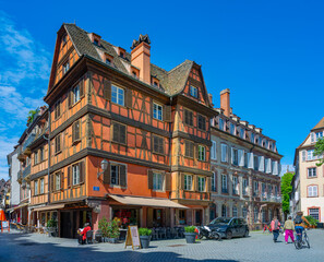 Strasbourg. Place Alexandre Bureau aka ROB. Romantic place to eat and relax. France, Europe