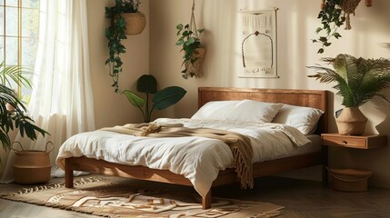 A bedroom boho style