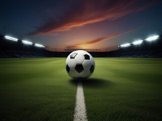 Fototapeta premium soccer ball on stadium | Football Background HD 2024