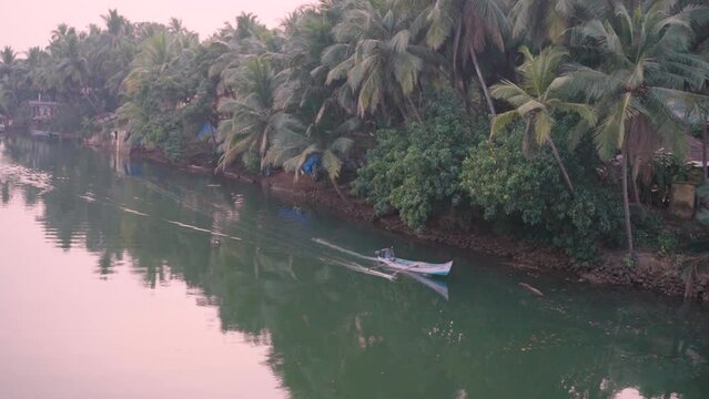 boat on the river in goa 