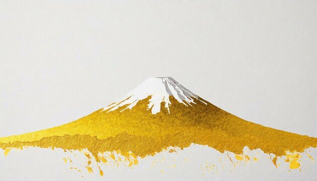 recommend clip art: 和紙に描いた金色の富士山