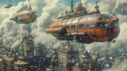 steampunk, city, machines, gears, industrial, retro-futuristic, Victorian, mechanical, steam-powered, technology, clockwork, brass, pipes, cogs, futuristic, dystopian, urban, fantasy, alternate, world