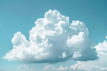 A sizable cloud dominating the clear blue sky, creating a striking contrast against the vibrant backdrop
