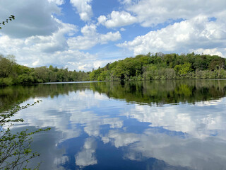 A view of Blakemere Lake near Ellesmere on a sunny day