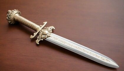 A decorative letter opener shaped like a miniature