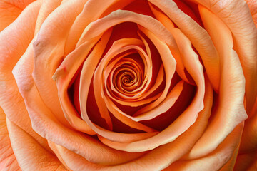 A detailed view of an orange rose flower, showcasing its vibrant color and delicate petals up close