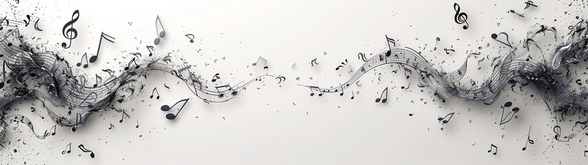 black musical note on white background