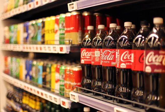 Zlatibor, Serbia 01.05.2024 Coca Cola drinks in Dis market