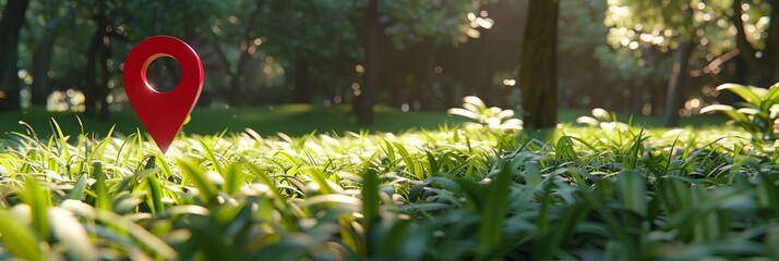 3d ground slice of land plot with location pin icon for estate investment and construction project