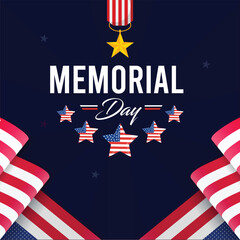 USA Memorable day Celebration Social media Post Vector Template , Instagram post Design ,Banner Template for Momorable day
