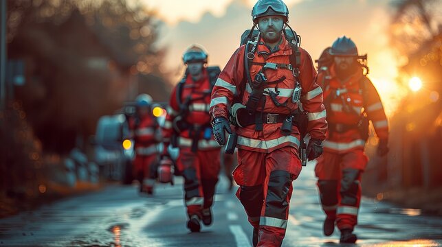 Paramedics in Action: Team of First Responders Rush to Help After Disaster
