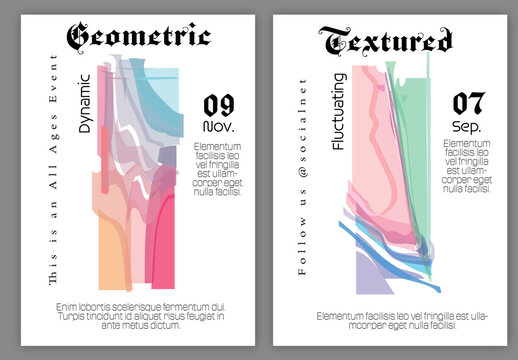 Flyer A4 with Abstract Shuttered Glass Shape Simple on White Background