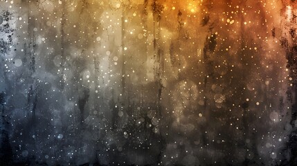 a grainy gradient background in shades of gray, brown, and golden yellow, accentuated by glowing...