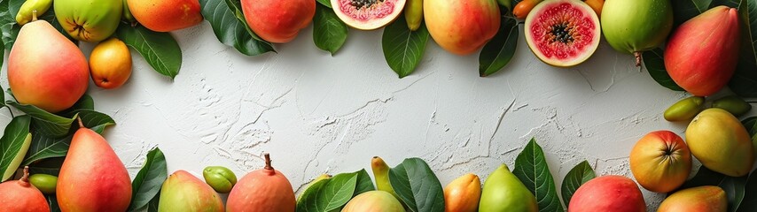 guava border on white background