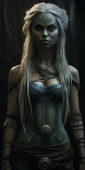 Papier peint photo  Mysterious fantasy warrior woman with striking features and armor  © Balaraw