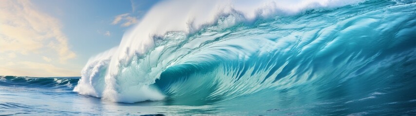 Powerful ocean wave crashing