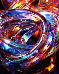 Vibrant abstract glass sculpture