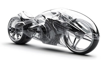 a sleek, futuristic motorcycle with a transparent background