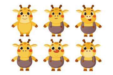 giraffe emoji sheet vector illustration