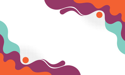 Abstract colorful background with wavy lines and dots. Vector illustration.