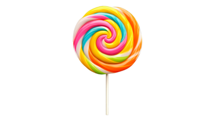 Lollipop isolated on transparent png background. Generative ai